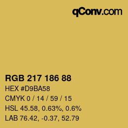 カラーコード: RGB 217 186 88 | qconv.com