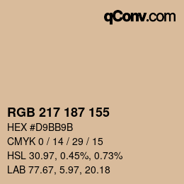 颜色代码: RGB 217 187 155 | qconv.com