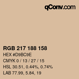 カラーコード: RGB 217 188 158 | qconv.com