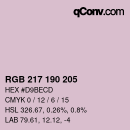 颜色代码: RGB 217 190 205 | qconv.com