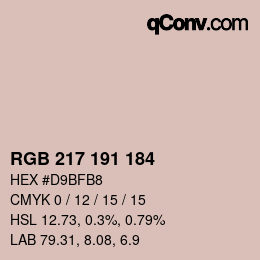 Farbcode: RGB 217 191 184 | qconv.com