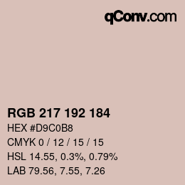 Color code: RGB 217 192 184 | qconv.com