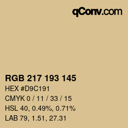 颜色代码: RGB 217 193 145 | qconv.com