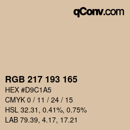 Color code: RGB 217 193 165 | qconv.com