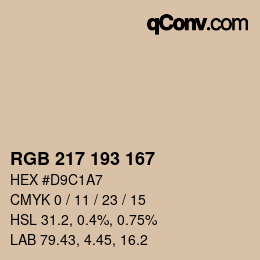 Color code: RGB 217 193 167 | qconv.com