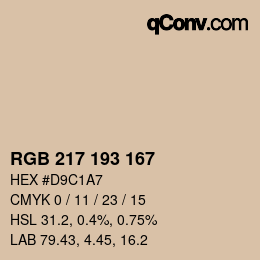 カラーコード: RGB 217 193 167 | qconv.com
