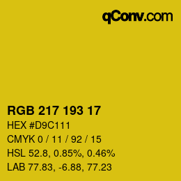カラーコード: RGB 217 193 17 | qconv.com