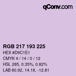 颜色代码: RGB 217 193 225 | qconv.com