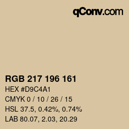 Color code: RGB 217 196 161 | qconv.com