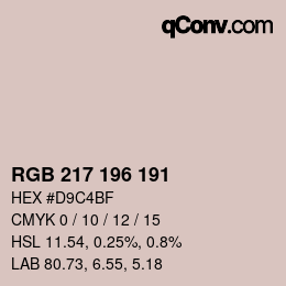 颜色代码: RGB 217 196 191 | qconv.com
