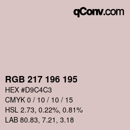 カラーコード: RGB 217 196 195 | qconv.com