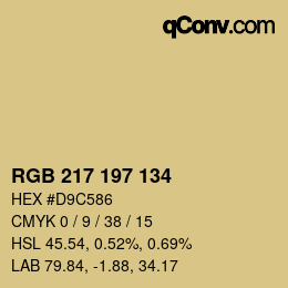 カラーコード: RGB 217 197 134 | qconv.com