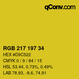 Color code: RGB 217 197 34 | qconv.com