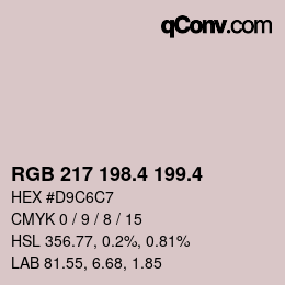 カラーコード: RGB 217 198.4 199.4 | qconv.com