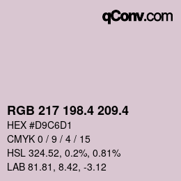 カラーコード: RGB 217 198.4 209.4 | qconv.com
