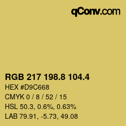 カラーコード: RGB 217 198.8 104.4 | qconv.com