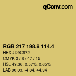 カラーコード: RGB 217 198.8 114.4 | qconv.com