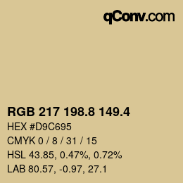 カラーコード: RGB 217 198.8 149.4 | qconv.com