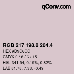 カラーコード: RGB 217 198.8 204.4 | qconv.com