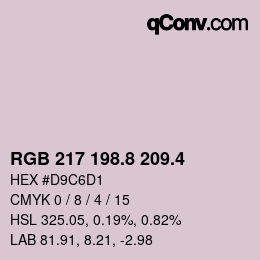 カラーコード: RGB 217 198.8 209.4 | qconv.com
