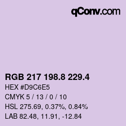 カラーコード: RGB 217 198.8 229.4 | qconv.com