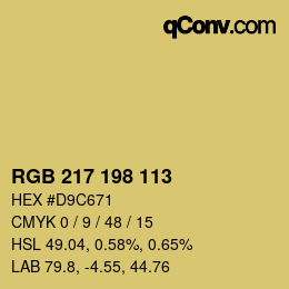 Color code: RGB 217 198 113 | qconv.com