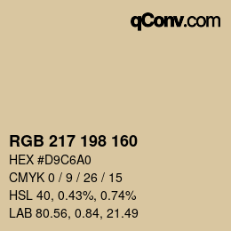 Color code: RGB 217 198 160 | qconv.com