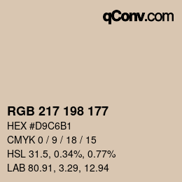 Farbcode: RGB 217 198 177 | qconv.com