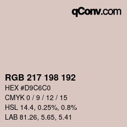 Farbcode: RGB 217 198 192 | qconv.com