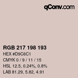 Código de color: RGB 217 198 193 | qconv.com