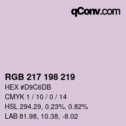 Color code: RGB 217 198 219 | qconv.com