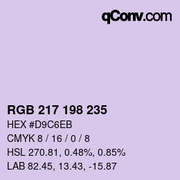 Color code: RGB 217 198 235 | qconv.com