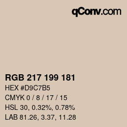 Color code: RGB 217 199 181 | qconv.com