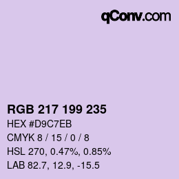カラーコード: RGB 217 199 235 | qconv.com