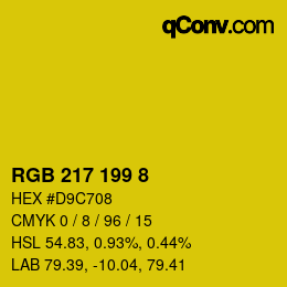 颜色代码: RGB 217 199 8 | qconv.com