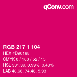 Color code: RGB 217 1 104 | qconv.com