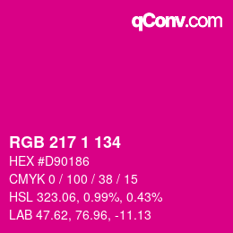 Color code: RGB 217 1 134 | qconv.com