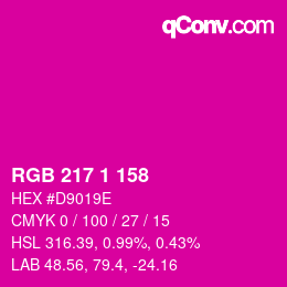 Color code: RGB 217 1 158 | qconv.com