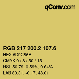 カラーコード: RGB 217 200.2 107.6 | qconv.com