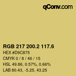 カラーコード: RGB 217 200.2 117.6 | qconv.com