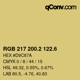 カラーコード: RGB 217 200.2 122.6 | qconv.com