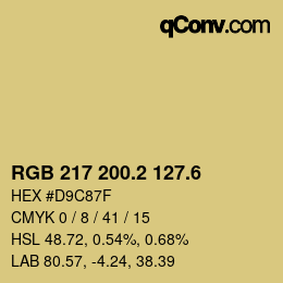 カラーコード: RGB 217 200.2 127.6 | qconv.com