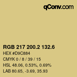 カラーコード: RGB 217 200.2 132.6 | qconv.com