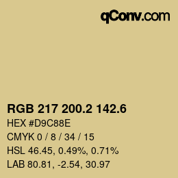 カラーコード: RGB 217 200.2 142.6 | qconv.com