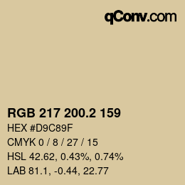 カラーコード: RGB 217 200.2 159 | qconv.com