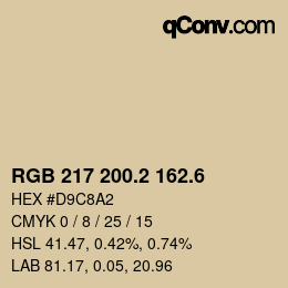カラーコード: RGB 217 200.2 162.6 | qconv.com