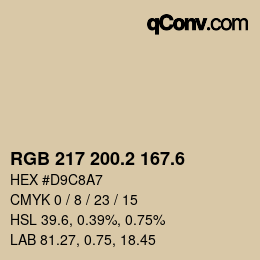 カラーコード: RGB 217 200.2 167.6 | qconv.com