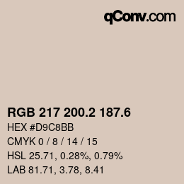 カラーコード: RGB 217 200.2 187.6 | qconv.com