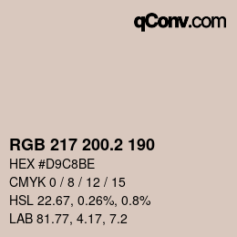 カラーコード: RGB 217 200.2 190 | qconv.com