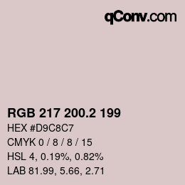 カラーコード: RGB 217 200.2 199 | qconv.com